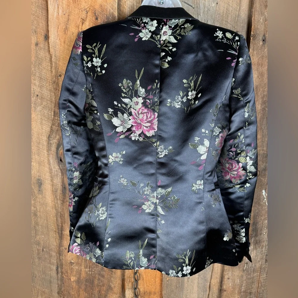 Zara Basic Jacquard Tuxedo Blazer - Size X-Small - Picture 7 of 16